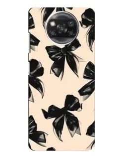 Чехол для Xiaomi POCO X3 с картинкой «Паттерн черные банты»