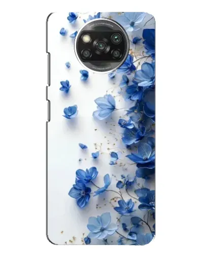 Чехол для Xiaomi POCO X3 с картинкой «Голубой цветочный каскад»