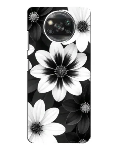 Чехол для Xiaomi POCO X3 с картинкой «Монохромные астры»