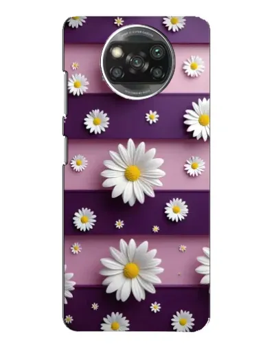 Чехол для Xiaomi POCO X3 с картинкой «Ромашки на фиолетовом»