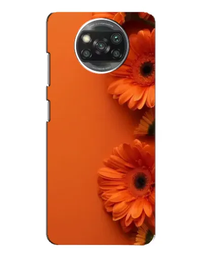 Чехол для Xiaomi POCO X3 с картинкой «Оранжевые герберы»