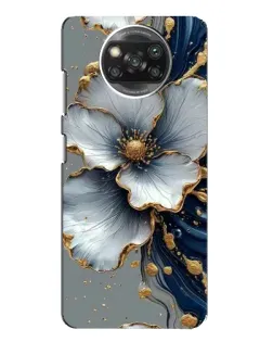 Чехол для Xiaomi POCO X3 с картинкой «Белый цветок и золотой флюид»