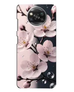 Чехол для Xiaomi POCO X3 с картинкой «Нежная сакура и капли»
