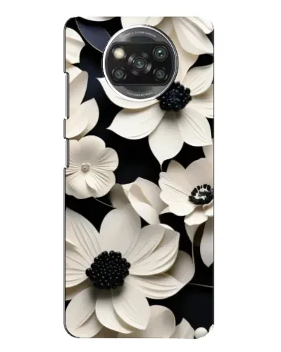 Чехол для Xiaomi POCO X3 с картинкой «Объемные белые цветы»