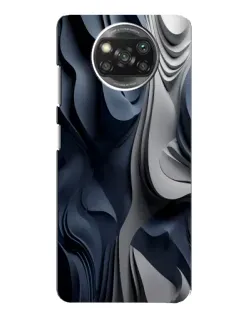 Чехол для Xiaomi POCO X3 с картинкой «Объемные синие складки»