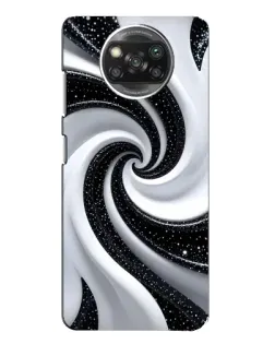 Чехол для Xiaomi POCO X3 с картинкой «Черно-белая спираль»