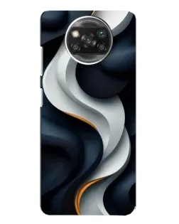 Чехол для Xiaomi POCO X3 с картинкой «Объемные черно-белые ленты»