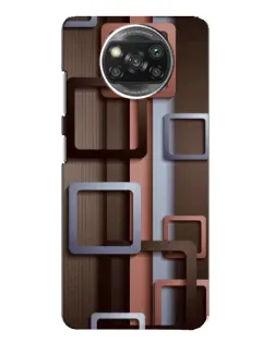 Чехол для Xiaomi POCO X3 с картинкой «Коричневые объемные квадраты»