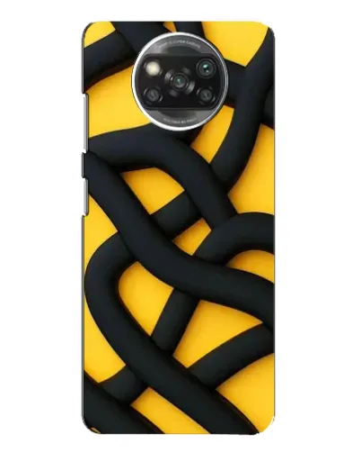 Чехол для Xiaomi POCO X3 с картинкой «Черное желтое переплетение»