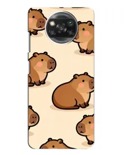 Чохол для Xiaomi POCO X3 з картинкою «Паттерн милих капібар»
