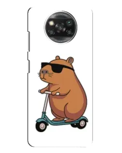 Чохол для Xiaomi POCO X3 з картинкою «Капібара на самокаті»