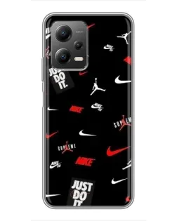 Чехол для Xiaomi POCO X5 (5G) с картинкой «Nike Mix Pattern»