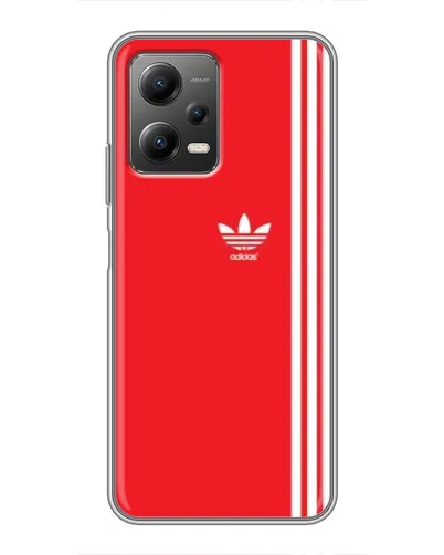 Чехол для Xiaomi POCO X5 (5G) с картинкой «Красный минимализм Adidas»
