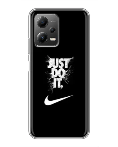 Чехол для Xiaomi POCO X5 (5G) с картинкой «Текстовый принт Nike»