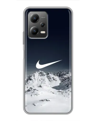 Чехол для Xiaomi POCO X5 (5G) с картинкой «Nike — зимние горы»