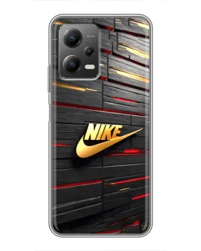Чехол для Xiaomi POCO X5 (5G) с картинкой «Золотой Nike на металле»