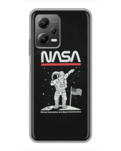 Чехол для Xiaomi POCO X5 (5G) с картинкой «NASA — шагаем по Луне»