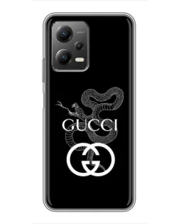 Чехол для Xiaomi POCO X5 (5G) с картинкой «Gucci — серебряная змея» Чехол для Xiaomi POCO X5 (5G) с картинкой «Gucci — серебряная змея»