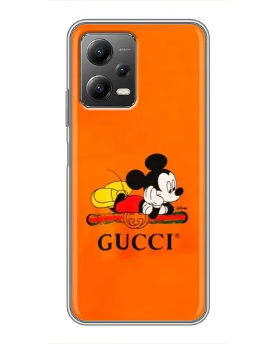 Чехол для Xiaomi POCO X5 (5G) с картинкой «Микки Маус Gucci — оранж» Чехол для Xiaomi POCO X5 (5G) с картинкой «Микки Маус Gucci — оранж»
