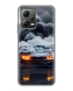 Чехол для Xiaomi POCO X5 (5G) с картинкой «BMW в дыму»
