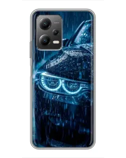 Чехол для Xiaomi POCO X5 (5G) с картинкой «BMW под дождем»