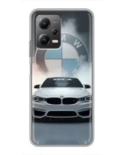 Чехол для Xiaomi POCO X5 (5G) с картинкой «BMW в белом дыму»