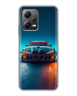 Чехол для Xiaomi POCO X5 (5G) с картинкой «BMW — огни неона»