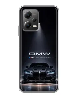 Чехол для Xiaomi POCO X5 (5G) с картинкой «BMW сквозь ночной город»