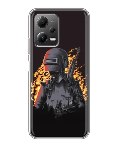 Чехол для Xiaomi POCO X5 (5G) с картинкой «PUBG — огненный силуэт» Чехол для Xiaomi POCO X5 (5G) с картинкой «PUBG — огненный силуэт»