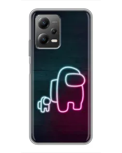 Чехол для Xiaomi POCO X5 (5G) с картинкой «Among Us неон-арт»