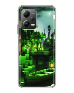 Чехол для Xiaomi POCO X5 (5G) с картинкой «Minecraft лесной пейзаж»