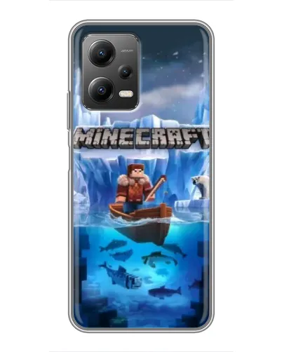 Чехол для Xiaomi POCO X5 (5G) с картинкой «Minecraft ледяной мир»