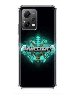 Чехол для Xiaomi POCO X5 (5G) с картинкой «Minecraft Diamond лого»