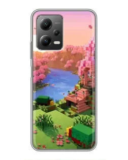 Чехол для Xiaomi POCO X5 (5G) с картинкой «Розовое дерево Minecraft»
