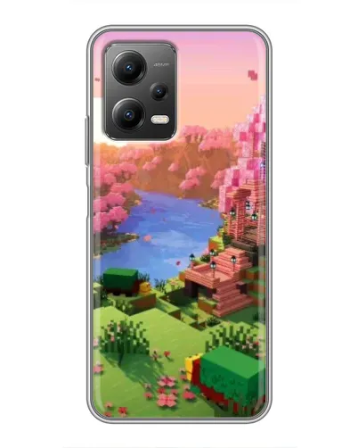 Чехол для Xiaomi POCO X5 (5G) с картинкой «Розовое дерево Minecraft»
