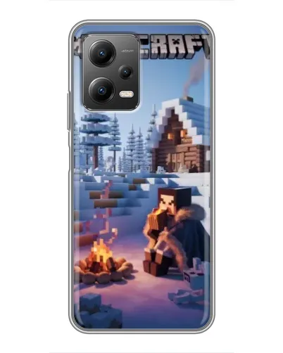 Чехол для Xiaomi POCO X5 (5G) с картинкой «Зимний Minecraft»