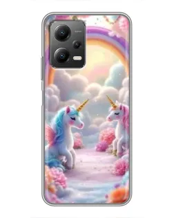 Чехол для Xiaomi POCO X5 (5G) с картинкой «Радуга и единороги» Чехол для Xiaomi POCO X5 (5G) с картинкой «Радуга и единороги»