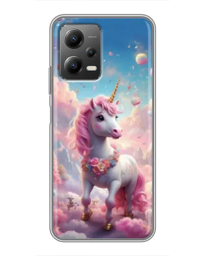 Чехол для Xiaomi POCO X5 (5G) с картинкой «Единорог среди облаков»