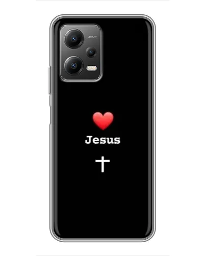 Чехол для Xiaomi POCO X5 (5G) с картинкой «Сердце - Jesus»