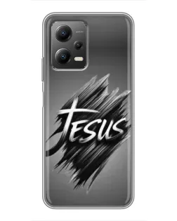 Чехол для Xiaomi POCO X5 (5G) с картинкой «Надпись Jesus Graffiti»