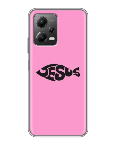 Чехол для Xiaomi POCO X5 (5G) с картинкой «Розовый символ  Jesus»
