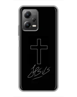 Чехол для Xiaomi POCO X5 (5G) с картинкой «Графический крест Jesus» Чехол для Xiaomi POCO X5 (5G) с картинкой «Графический крест Jesus»