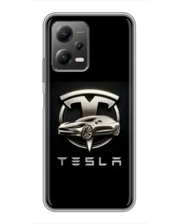Чохол для Xiaomi POCO X5 (5G) з картинкою «Tesla — срібне авто» Чохол для Xiaomi POCO X5 (5G) з картинкою «Tesla — срібне авто»