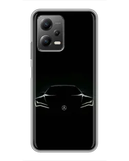 Чехол для Xiaomi POCO X5 (5G) с картинкой «Mercedes — силуэт авто» Чехол для Xiaomi POCO X5 (5G) с картинкой «Mercedes — силуэт авто»