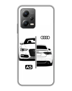 Чехол для Xiaomi POCO X5 (5G) с картинкой «Audi — контрастный дизайн»