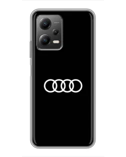 Чехол для Xiaomi POCO X5 (5G) с картинкой «Audi White Logo»