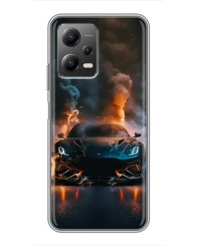 Чехол для Xiaomi POCO X5 (5G) с картинкой «Lamborghini дымная эстетика»