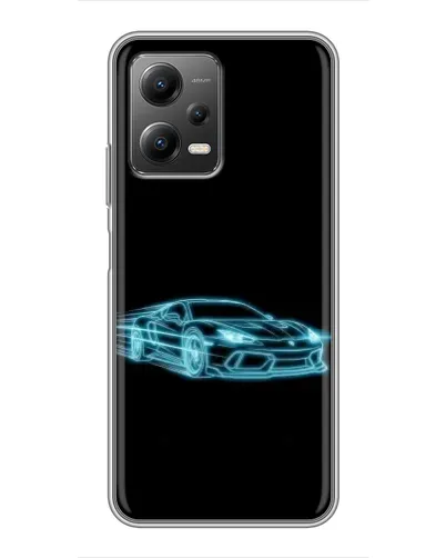 Чехол для Xiaomi POCO X5 (5G) с картинкой «Неоновый контур Lamborghini»