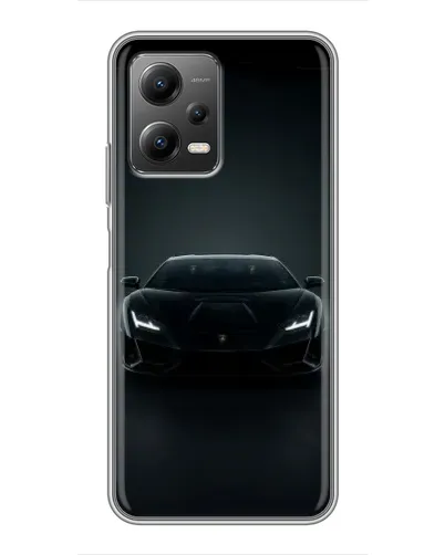 Чехол для Xiaomi POCO X5 (5G) с картинкой «Черный Lamborghini Aventador»