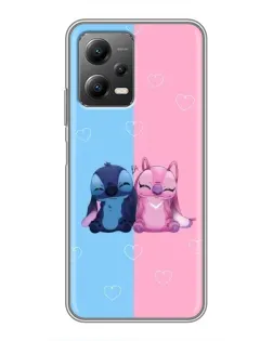 Чехол для Xiaomi POCO X5 (5G) с картинкой «Stitch и Angel Love»